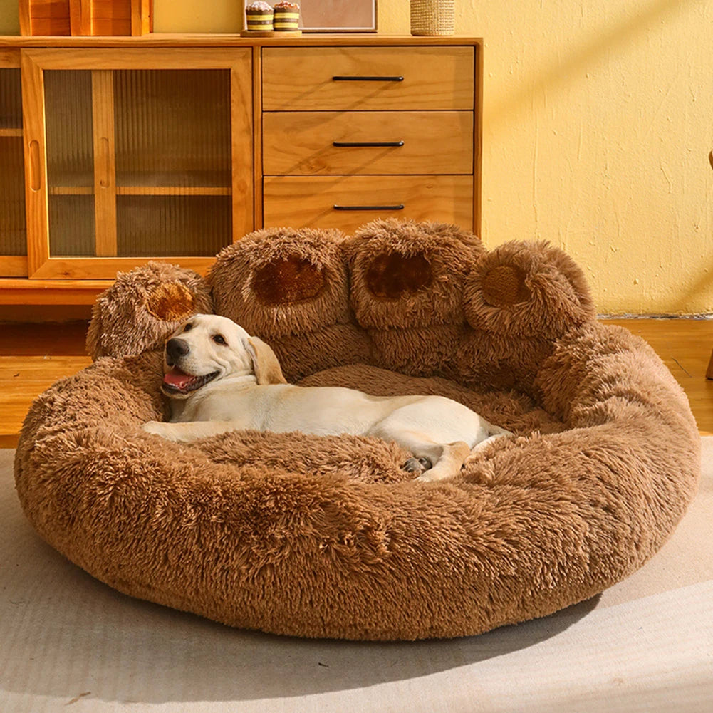 43 Inch Winter Fluffy Dog Bed with Removable Cover Large Pet Products Small Sofa Baskets Pets Kennel Mat Puppy Cats Supplies Bas