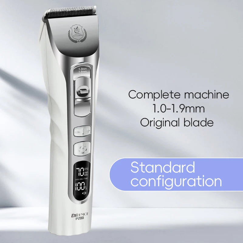 Fenice New Upgrade 5000mA Capacity Cordless LCD Screen Pets Dog Grooming Clippers Rechargeable Haircut Shaver for Trimming Salon