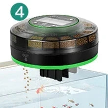 Automatic Fish Feeder for Aquarium, Automatic Food Dispenser with Timer, Rechargeable Timer Feeder, with USB Cable, LCD Display