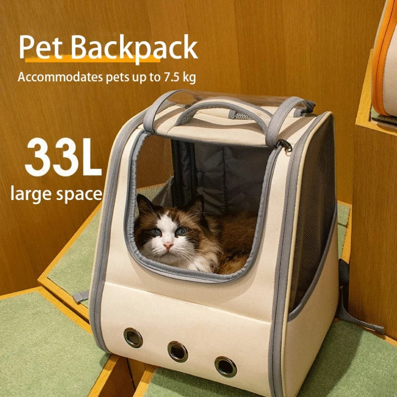 Pet backpack large capacity out of the portable shoulders cat bag pet backpack cat and dog out of the travel carrying bag