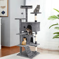 Cat Tree 54/70 Inch Cat Tower Cat Condo with Sisal-Covered Scratching Posts Dangling Ball for Cats to Play and Sleep