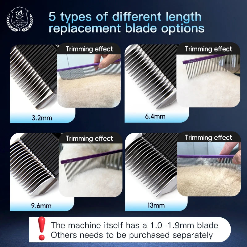 Fenice New Upgrade 5000mA Capacity Cordless LCD Screen Pets Dog Grooming Clippers Rechargeable Haircut Shaver for Trimming Salon