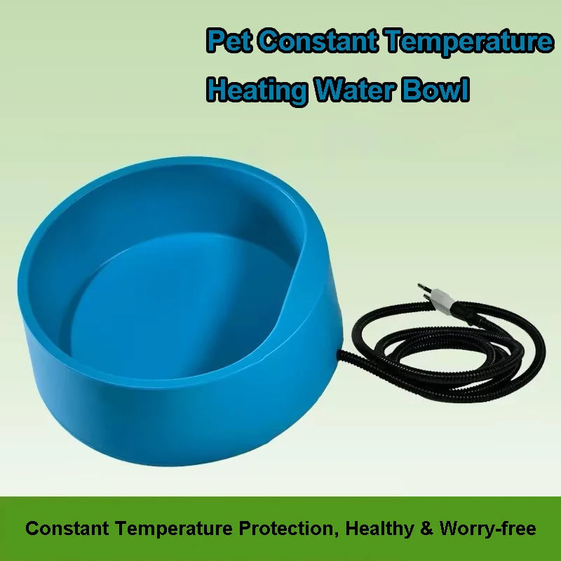 Heated Water Bowl 2.5 L/84.53 Oz Heated Pet Water Bowl Outdoor Heated Dog Dish Provides Drinkable Water in Winter for Dog & Cat