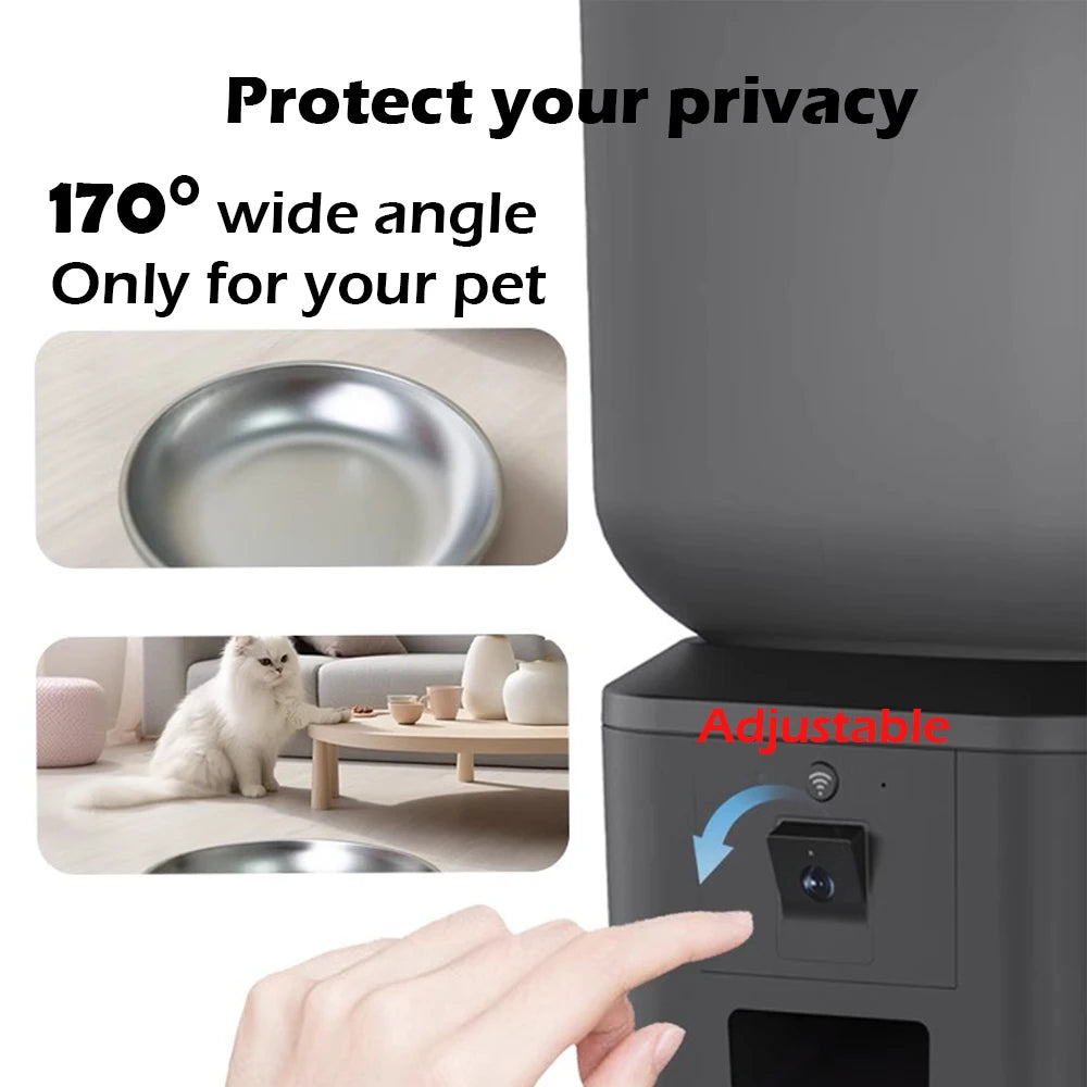 Furpipi Automatic Cat Feeder With 1080p Camera WiFi 8L Easy-clean Smartlife Tuya APP Remote Control Pet Dog Cat Kibble Dispenser