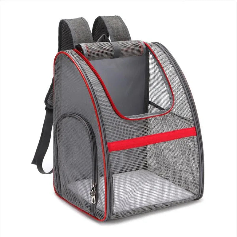 Pet backpack dog cat small dog out wire fully transparent backpack portable foldable backpack breathable pet supplies