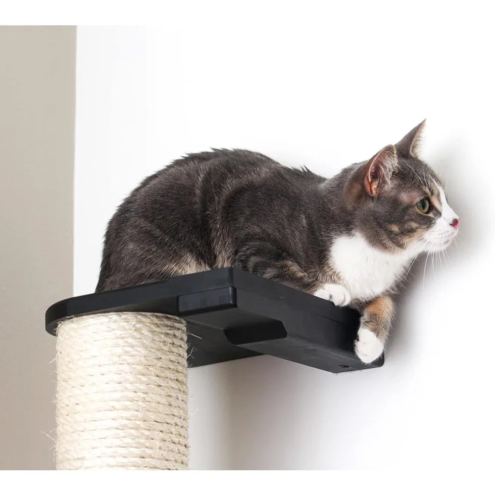 2-layer Cat Wall Scratching Post Tree for Cats Scratcher Bamboo and Sisal Cat Scratching Posts All Castle Towers Scratchers Pet