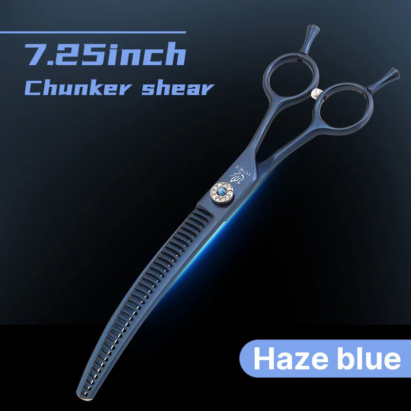 Fenice Professional JP440c 7 inch High quality Pet dog Grooming Scissors Curved thinning Shears Chunker Thinner Scissors