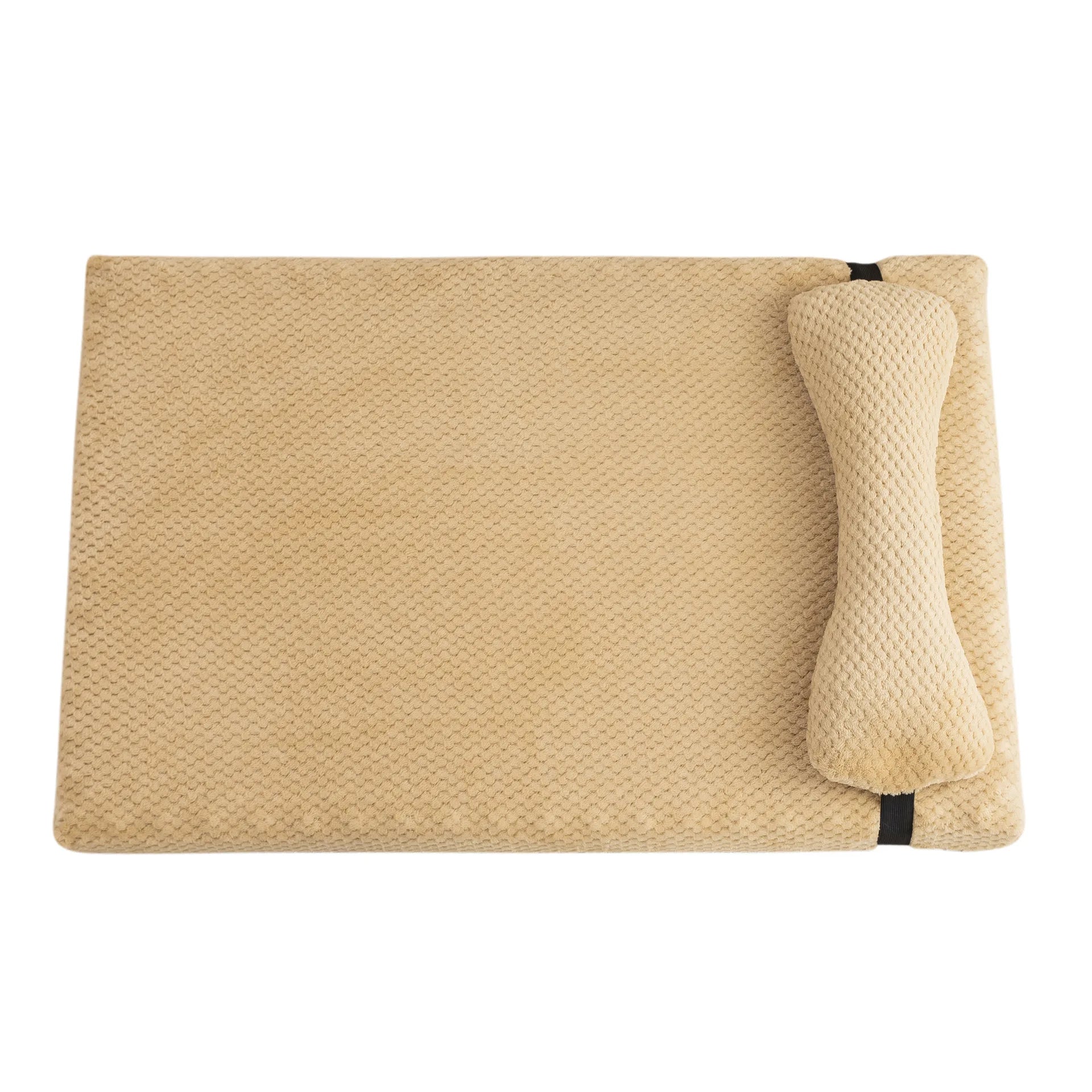 Warm Calming Dog Bed with Pillow Fluffy Plush Dog Mat for Dog with Removable Winter Cover for Large Medium Small Dogs and Cats
