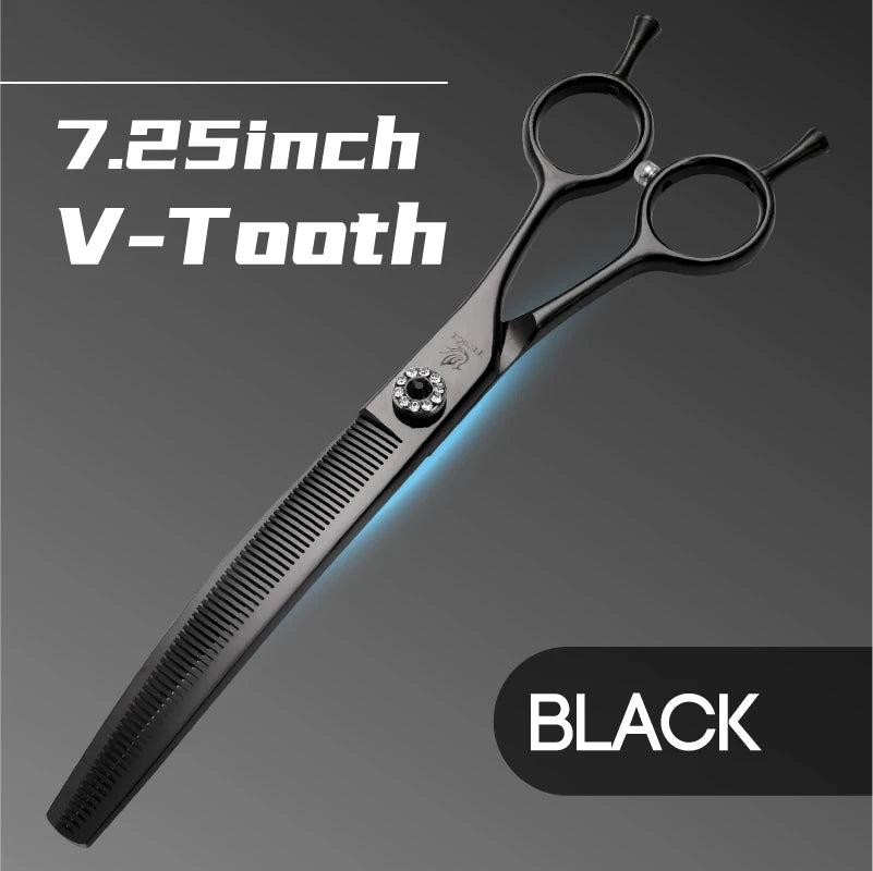 Fenice Professional JP440c 7 inch High quality Pet dog Grooming Scissors Curved thinning Shears Chunker Thinner Scissors
