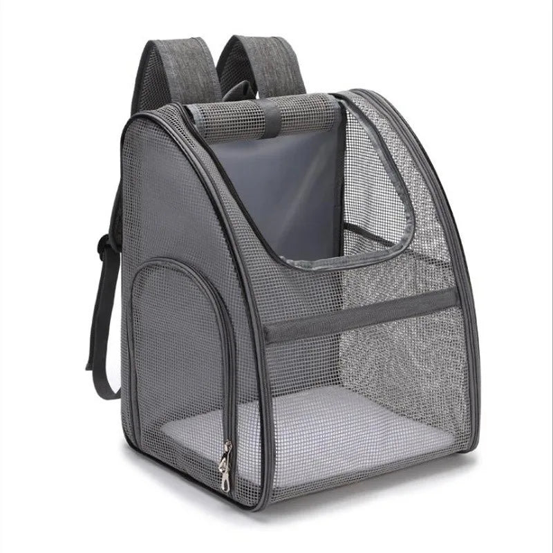 Pet backpack dog cat small dog out wire fully transparent backpack portable foldable backpack breathable pet supplies