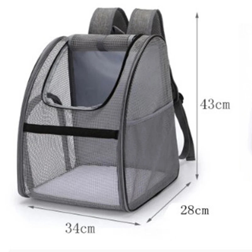 Pet backpack dog cat small dog out wire fully transparent backpack portable foldable backpack breathable pet supplies