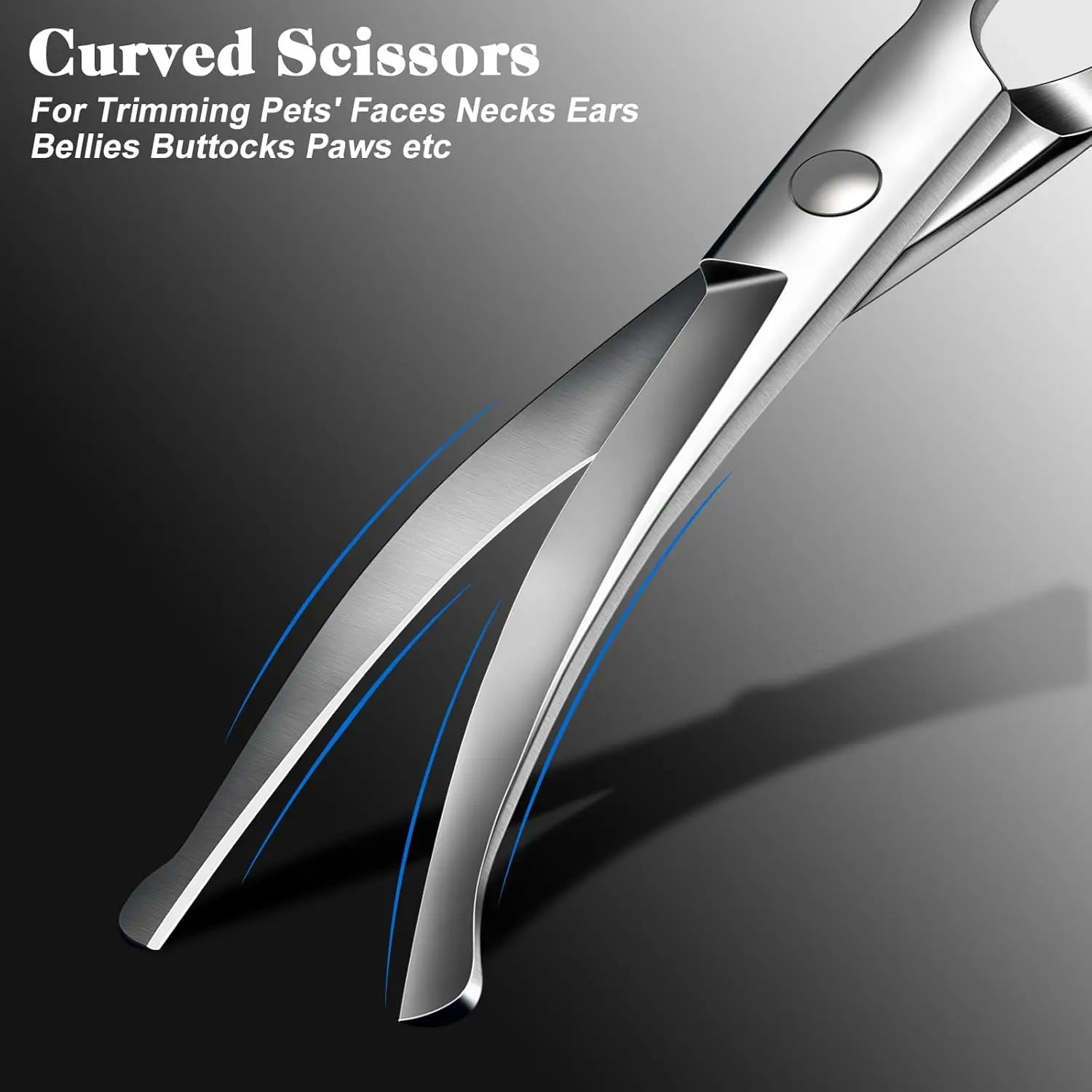 Professional 4 in 1 Dog & Cat Grooming scissors Includes Straight Curved Thinning Scissors and Comb - Premium Pet Supplies