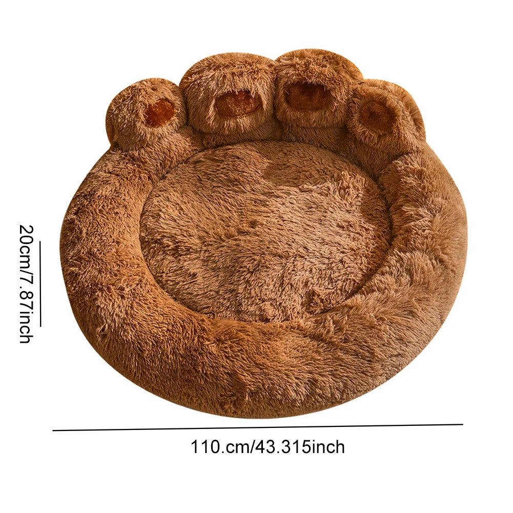 43 Inch Winter Fluffy Dog Bed with Removable Cover Large Pet Products Small Sofa Baskets Pets Kennel Mat Puppy Cats Supplies Bas