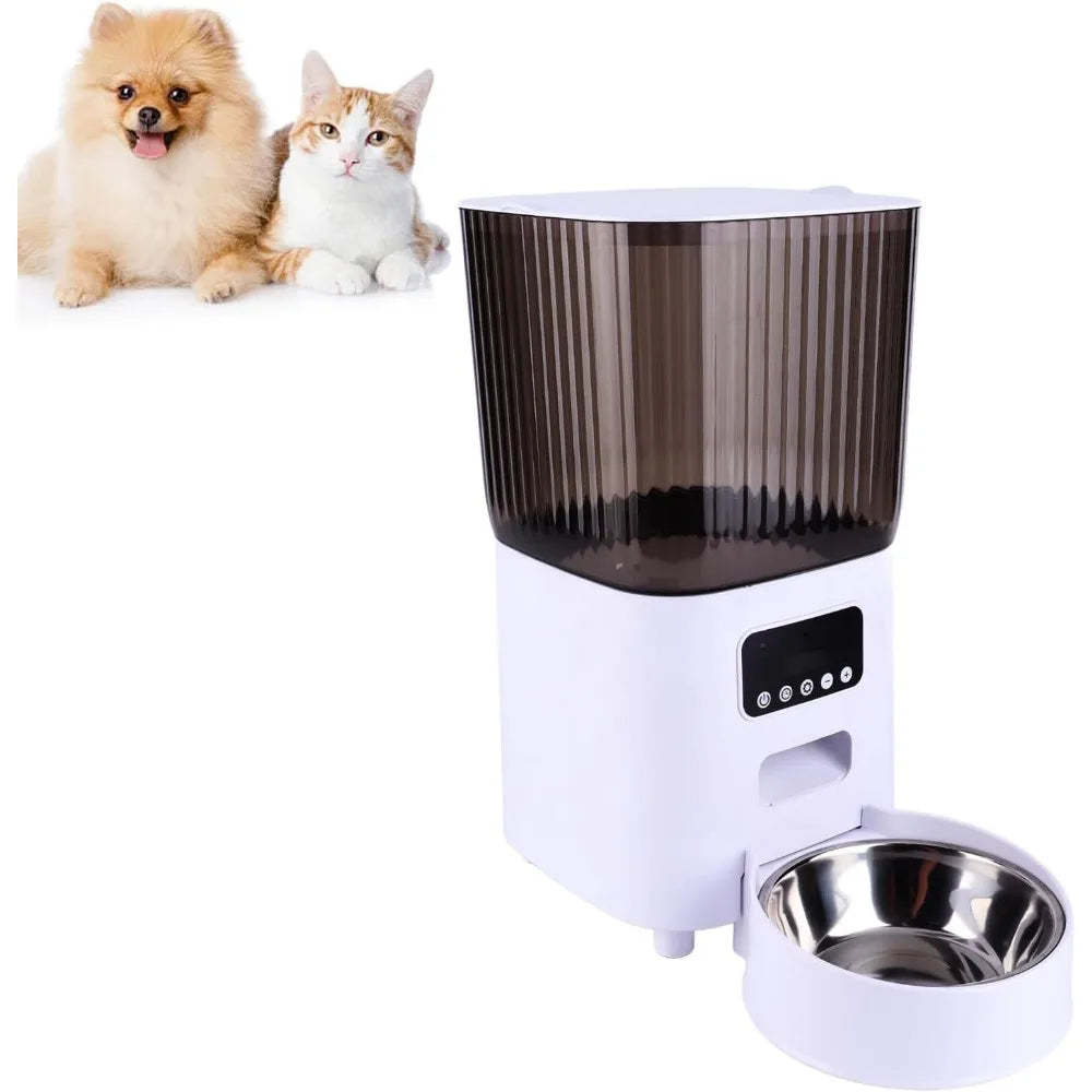 Automatic Pet Feeder 5L Capacity, Disassemble Cat Dog Feeders with APP Remote Portion Control, 2 Layer Compartment Food Bowl