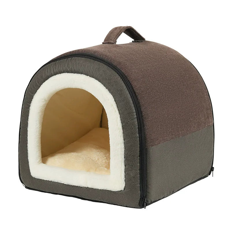 Warm Dog House Detachable Pet Sleeping Bed for Small Medium Dogs Cats Soft Non-slip Dog Kennel Puppy Kitten Nest Pet Supplies