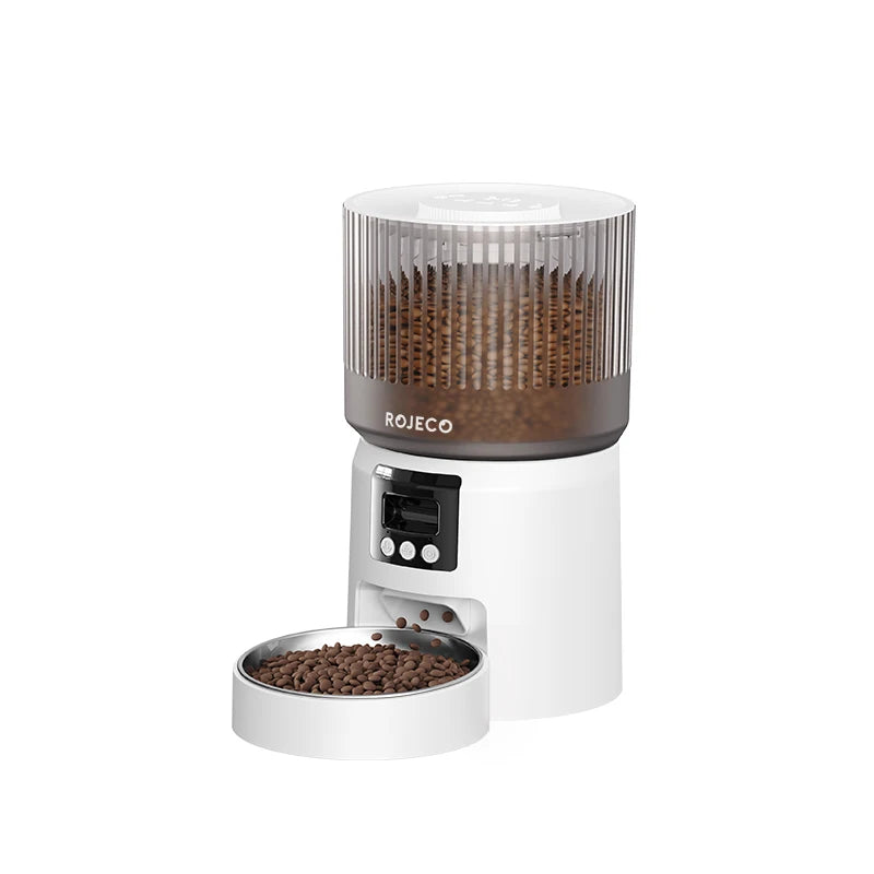 ROJECO Automatic Cat Feeder With 1080P HD Camera Video Smart Cat Food Dispenser WIFI Remote Control Auto Pet Feeder For Cat Dog