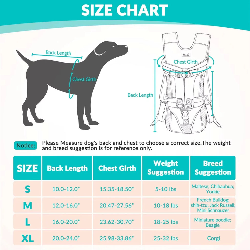 Dogs Carrier Backpack Thickened Sponge Pet Front Dog Carrier Backpacks Outdoor Portable Adjustable Hands Free Dog Backpack