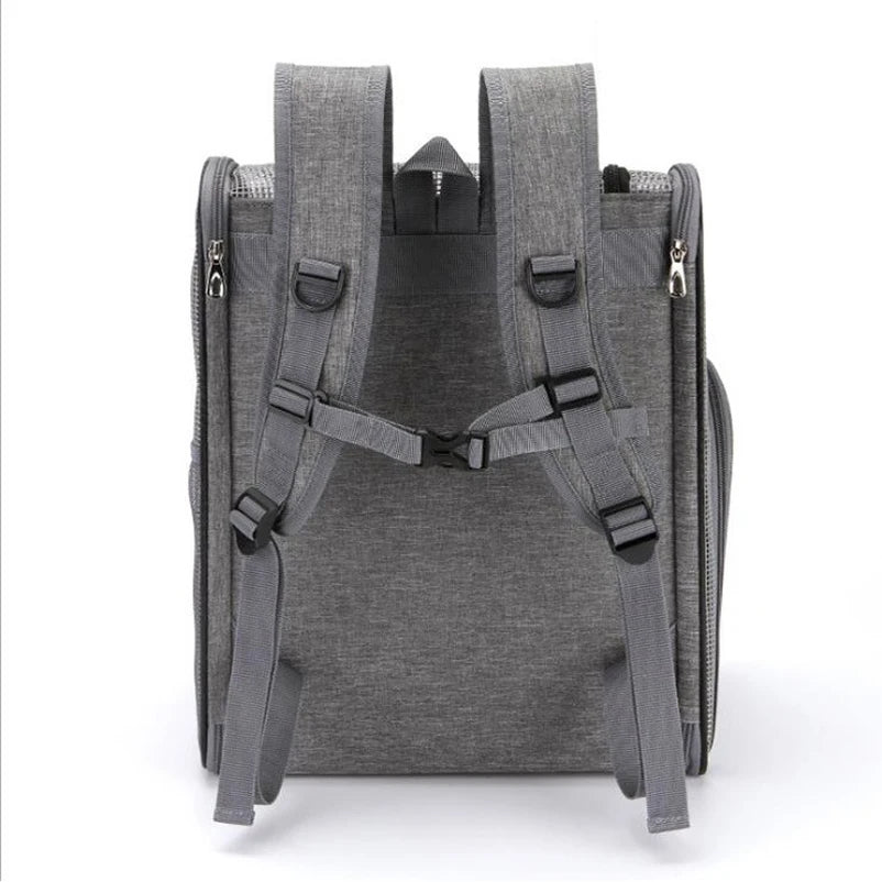 Pet backpack dog cat small dog out wire fully transparent backpack portable foldable backpack breathable pet supplies