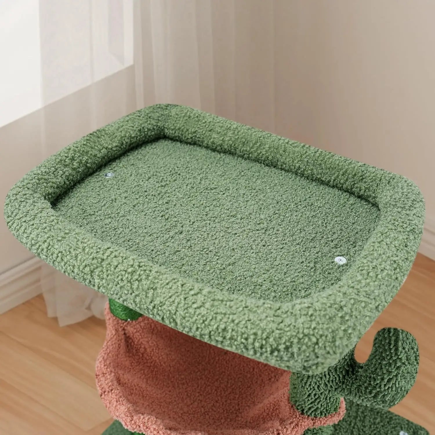 37.4' Cactus Cat Tree Tower with Twin Cat Condos for Indoor Cats, All-in-One Activity Center with Cat Scratching Post Cozy