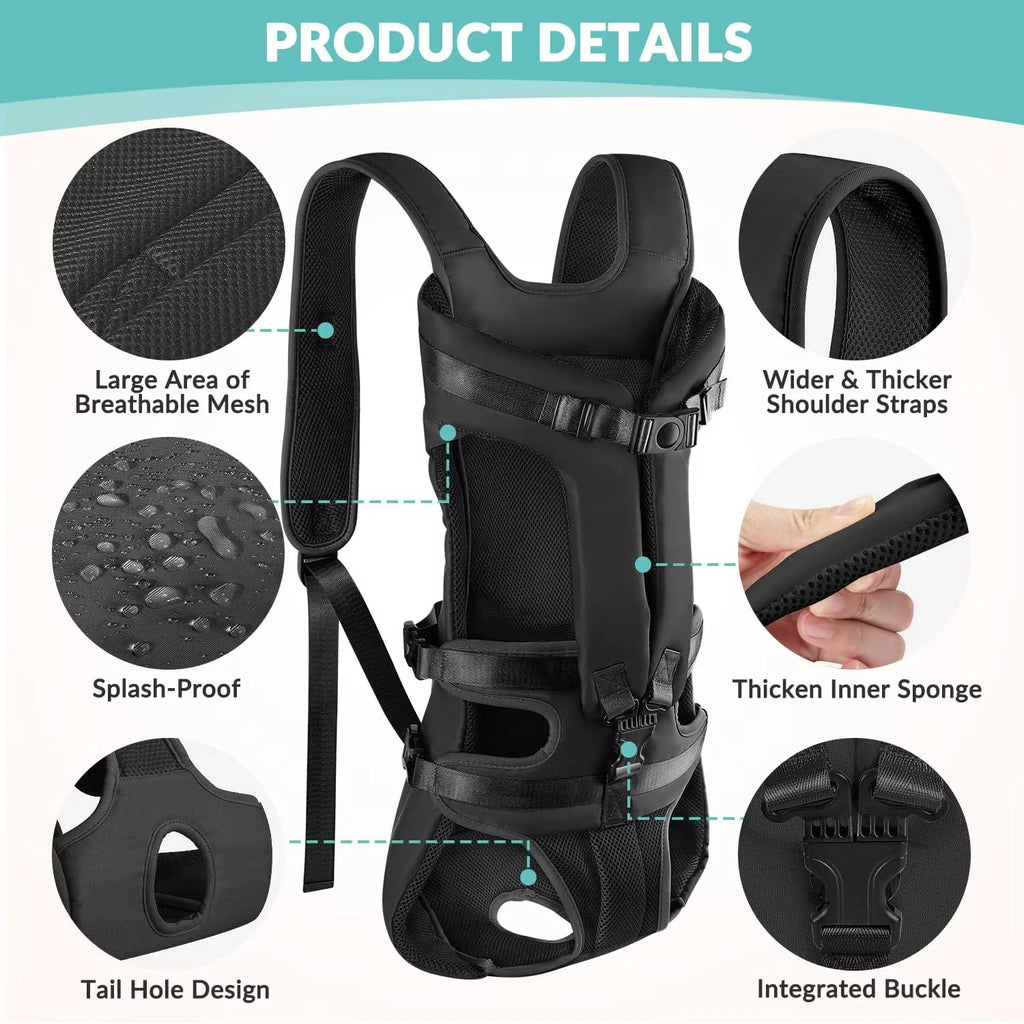 Dogs Carrier Backpack Thickened Sponge Pet Front Dog Carrier Backpacks Outdoor Portable Adjustable Hands Free Dog Backpack