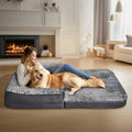 180cm Long Human-Size Giant Dog Bed Foldable Calming Pet Dog Bed Plush Cover Orthopedic