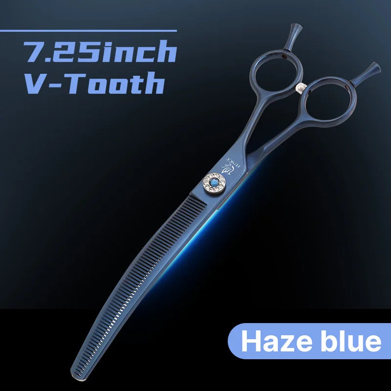Fenice Professional JP440c 7 inch High quality Pet dog Grooming Scissors Curved thinning Shears Chunker Thinner Scissors
