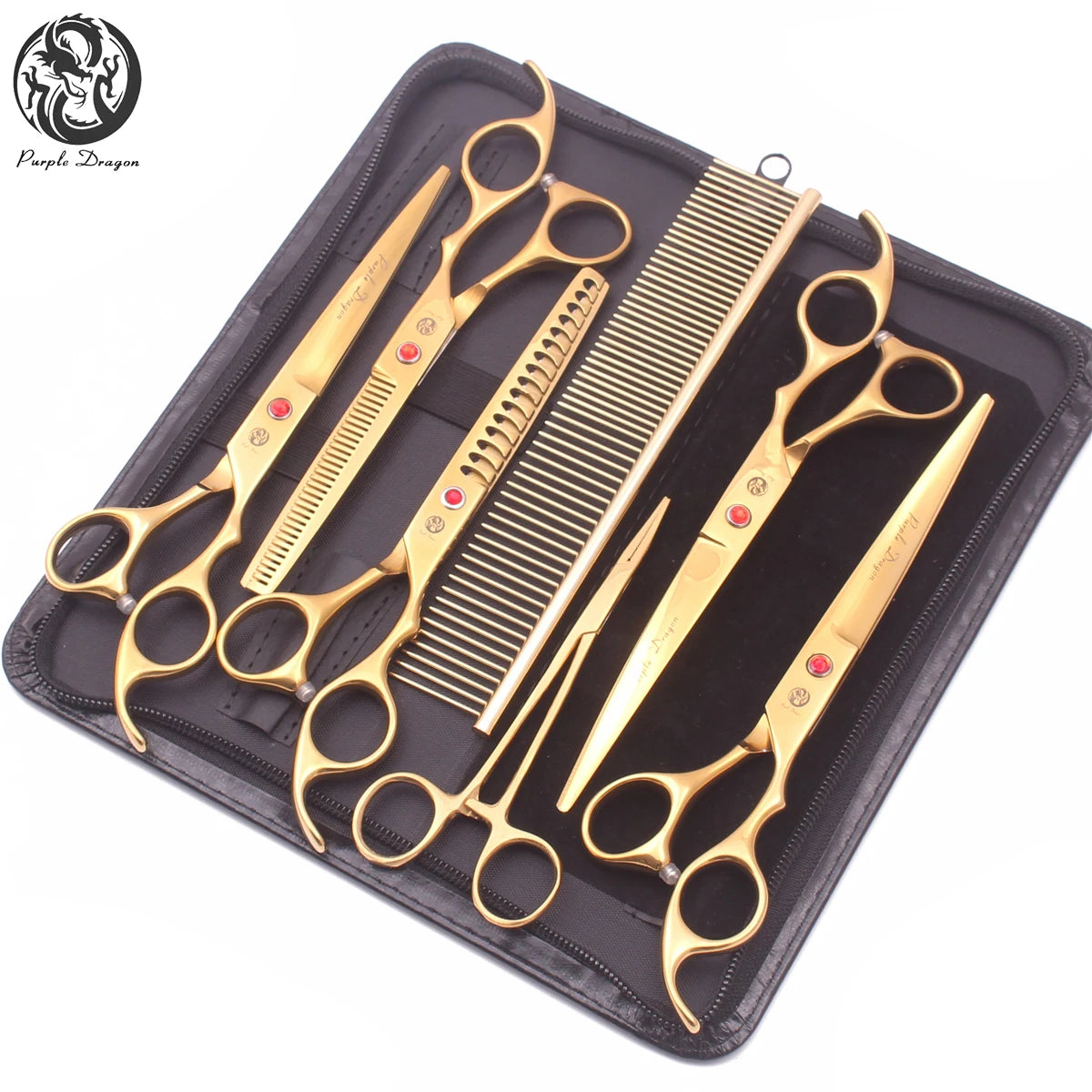 Pet Grooming Scissors Set - Professional Dog & Cat Grooming, Stainless Steel, Sharp, Multi-Piece, Ergonomic Handle, Durable Trim