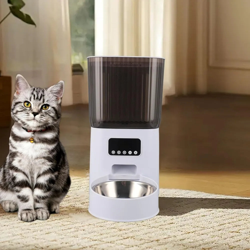 Automatic Pet Feeder 5L Capacity, Disassemble Cat Dog Feeders with APP Remote Portion Control, 2 Layer Compartment Food Bowl